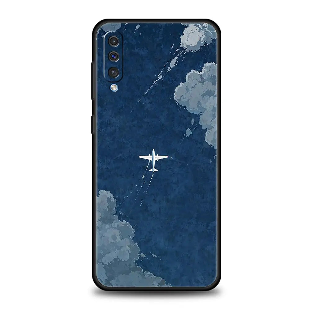 Phone Case For Samsung A56 A36 A26 A54 A52 A24 A14 A50 A70 A40 A06 A12 A22 A34 A42 A32 5G A04s A16 Cover Aircraft Plane Airplane
