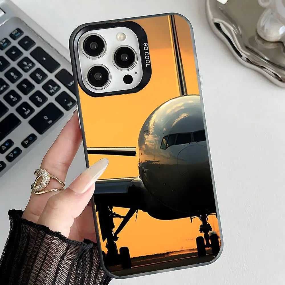 B-BoeingS 777 Top Airplane  Phone Case For iPhone 17,16,15,14,13,12,11,Pro,Max,Plus,E,Air,Mini Black IMD Cover