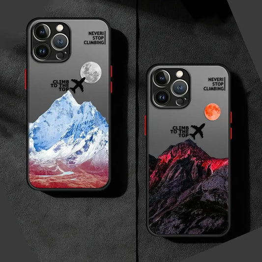 Mountain Peak Aircraft Phone Case for Apple iPhone 15 16 Pro XS Max 16e 13 14 Plus XR SE 7 8 12 11 Pro plus Matte