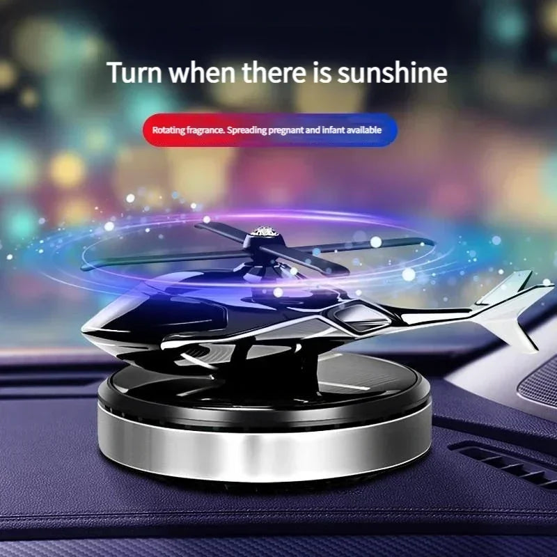 Solar Powered Car Fragrance Helicopter Decoration Alloy Material Interior Decoration Aesthetic Pleasing Automobile Perfu Amagi