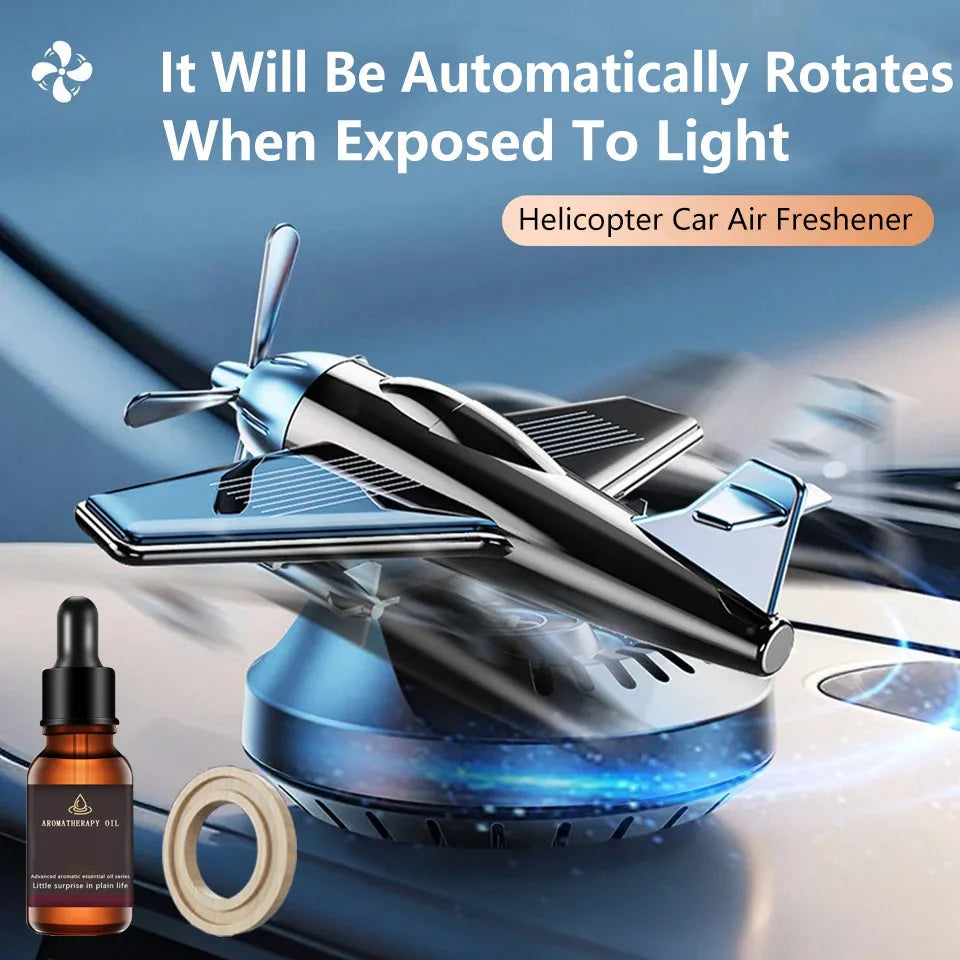 Car Indoor Air Freshener Helicopter Aromatherapy Perfume Solar Aircraft 360 Degree Rotating