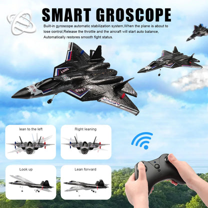 SU57 RC Plane 2.4G Remote Control Aircraft with Light Fixed Wing Hand Throwing Foam Remote Control Airplane Children Toys  Gifts