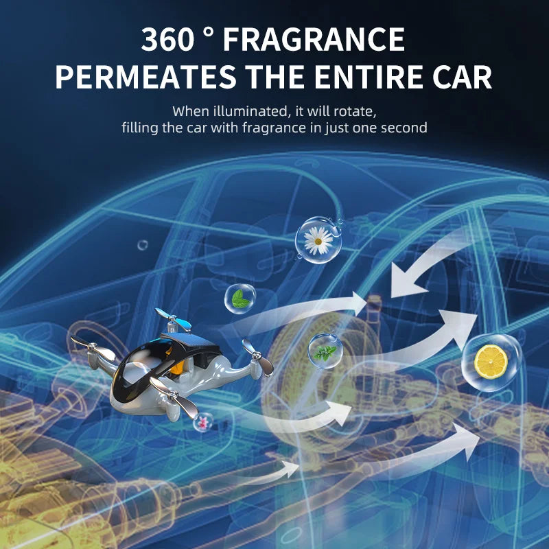 Car fragrance 2025 new solar powered UAV car perfume Interior fragrance decoration accessories lasting fragrance