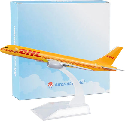 16cm Metal Airplane B757 DHL Cargo Aircraft Model Diecast 1/400 Scale Model Toy Airplane For Boys Collectible Miniature Gifts