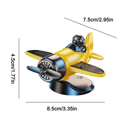 Solar Powered Rotating Airplane Car Dashboard Ornament 360° Auto Spin
