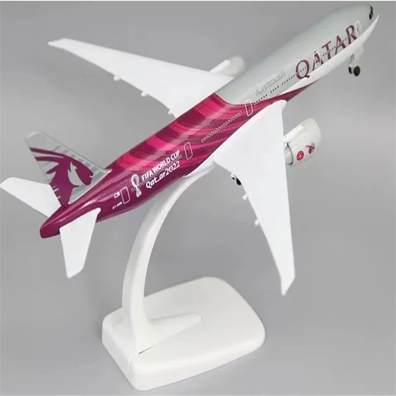 20cm Alloy Metal AIR QATAR Airways Boeing 777 B777 Airplane Model Diecast Air Plane Model Aircraft Wheels Landing Gears Aircraft