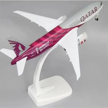20cm Alloy Metal AIR QATAR Airways Boeing 777 B777 Airplane Model Diecast Air Plane Model Aircraft Wheels Landing Gears Aircraft
