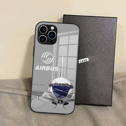 Airbus Logo Phone Case For IPhone 15 Pro Max14 Pro 12 11 13 16 X XR XS 8 7 Plus SE Tempered Glass Back Cover