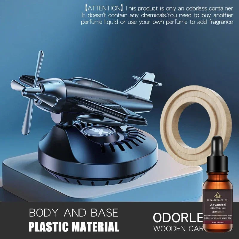 New Solar Car Air Freshener Helicopter Car Ornaments Accessories Decoration Propeller Rotating Auto Flavoring Perfume Diffuser