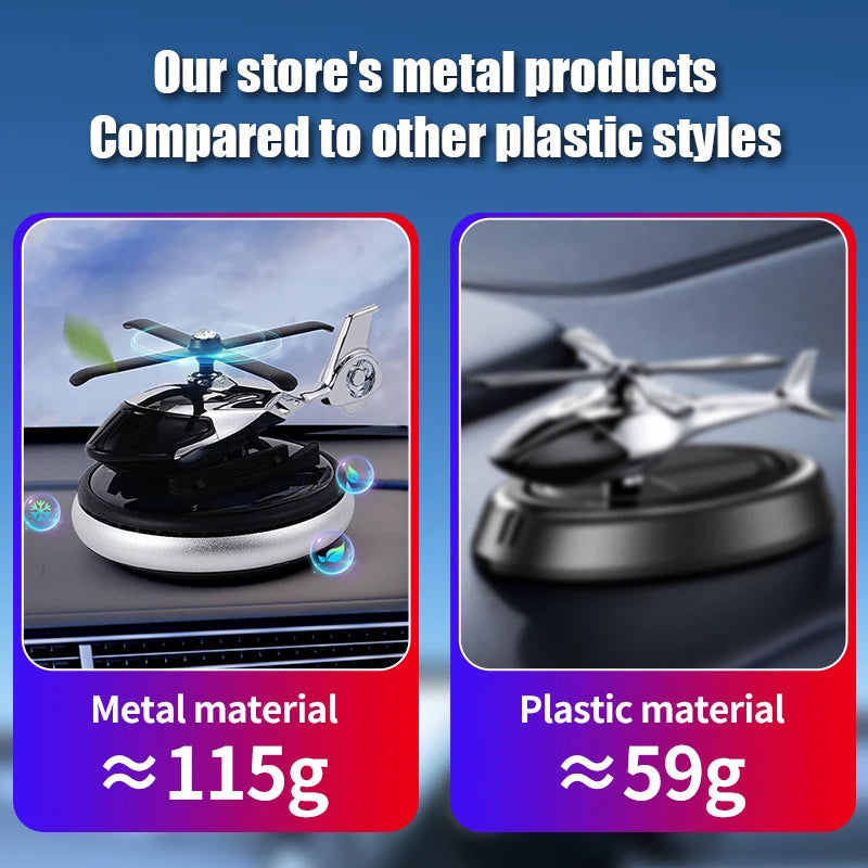 Unscented car ornaments DIY perfume solar rotating propeller helicopter air freshener decorations accessories interior dashboard