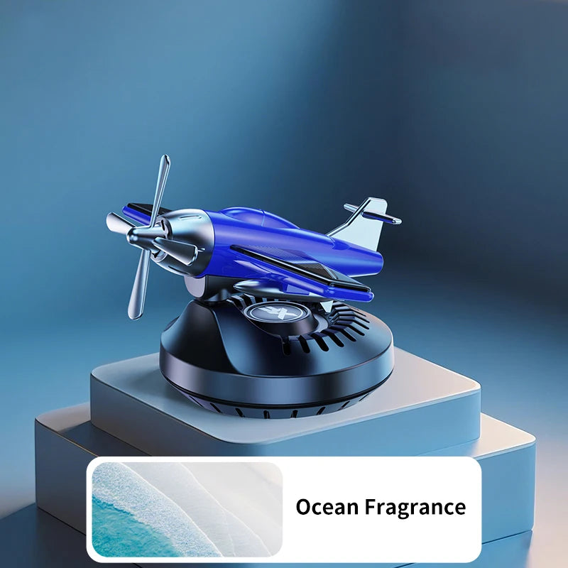 New solar powered rotating aircraft car fragrance car perfume seat accessories car interior perfume decoration