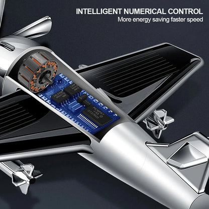 Car Essential Oil Diffuser Solar Airplane Car Diffuser Wooden Base Fragrance