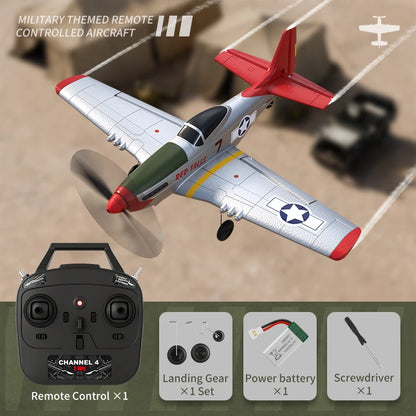 RC Plane P51 Mustang 2.4G Radio EPP Foam 4CH 6 Axis 410MM Wingspan RC Fighter One Key Aerobatic RTF Aircraft Toys