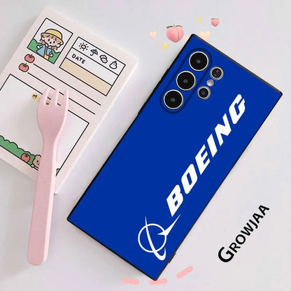 Cool The B_Boeing Design Phone Case for Samsung Galaxy S25 S24 S23 S22 S21 S20 Ultra Plus Shockproof Frosted Soft Cover Funda