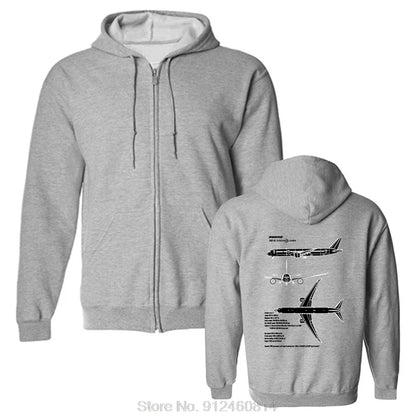 Boeing 787-9 Dreamliner Airliner Aircraft Fitness Pullover Hoodie Men's Oversized Hoody Cotton Jacket Zip Up Hoodie Sweatshirt
