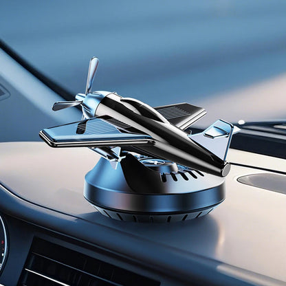 New solar powered rotating aircraft car fragrance car perfume seat accessories car interior perfume decoration