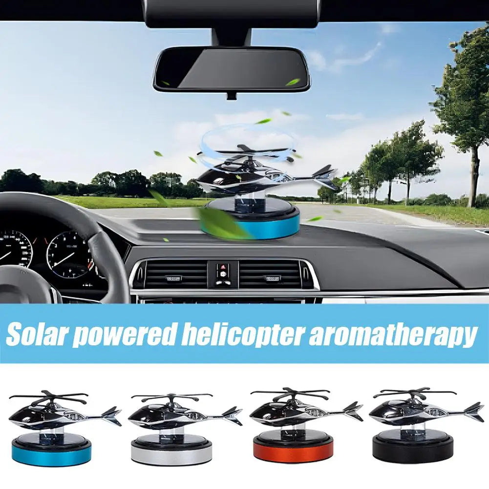 Helicopter Shaped Car Fragrance Diffuser Solar Rotating Feature Delicate Touch for Trendy Vehicle Interiors