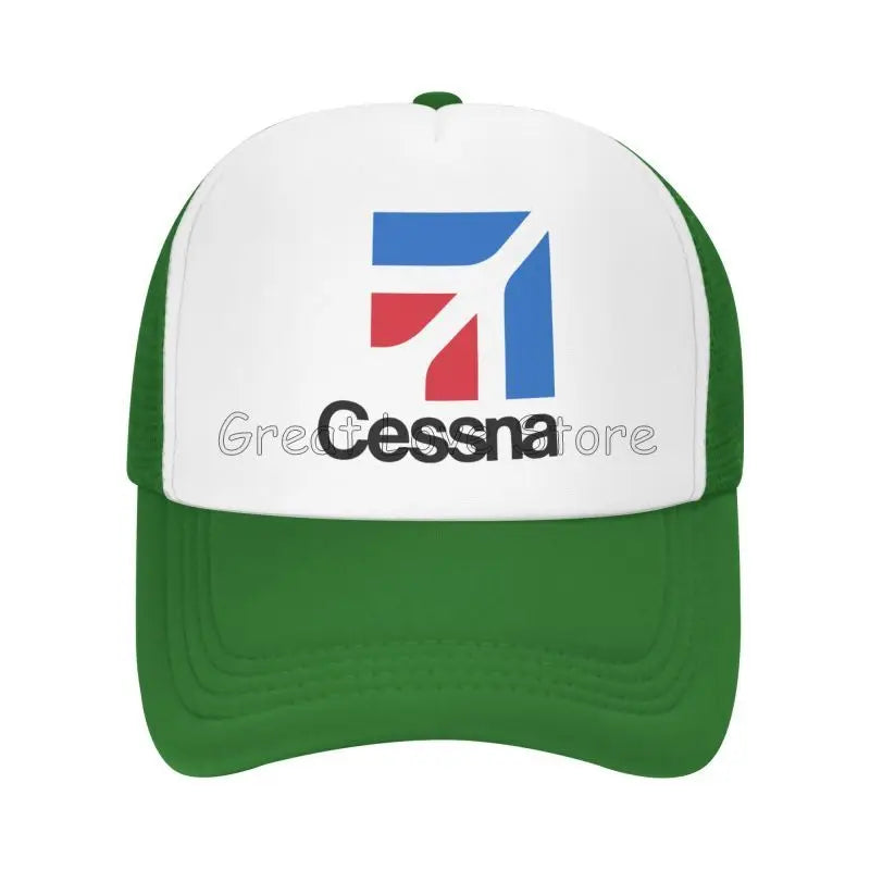 Cessna Logo Print Mesh Baseball Cap American Aircraft Manufacturer Y2k Retro Men Hip Hop Hats Outdoor Sun Snapback Cap Gift