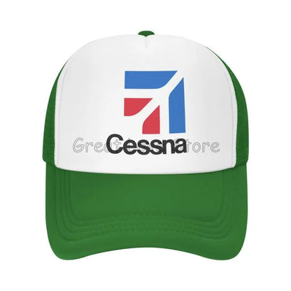 Cessna Logo Print Mesh Baseball Cap American Aircraft Manufacturer Y2k Retro Men Hip Hop Hats Outdoor Sun Snapback Cap Gift