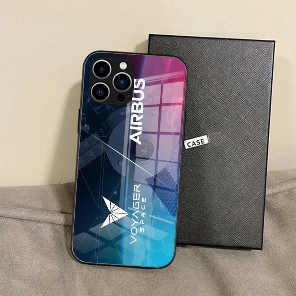Airbus Logo Phone Case For IPhone 15 Pro Max14 Pro 12 11 13 16 X XR XS 8 7 Plus SE Tempered Glass Back Cover