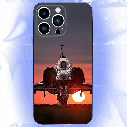 Aircraft Helicopter Phone Case For iPhone 17,16,15,14,13,12,11,Pro,XS,Max,XR,Plus,E,SE4,Mini Black Soft Cover