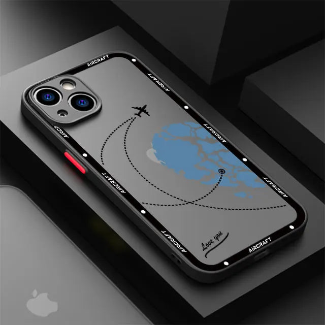 Luxury Premium Airplane Pattern Phone Case for Apple iPhone 15 16 Pro XS Max 13 14 Plus XR SE 7 8 12 11 Pro plus Matte