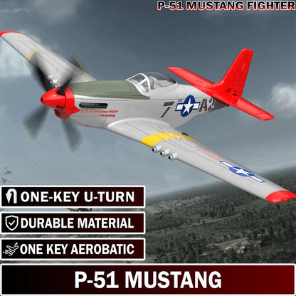 RC Plane 5CH 3D/6G Fixed-wing RC Airplane 2.4GHz P51D Mustang RTF for Adults Beginners Easy to Fly