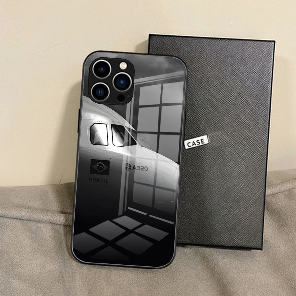 Airbus Logo Phone Case For IPhone 15 Pro Max14 Pro 12 11 13 16 X XR XS 8 7 Plus SE Tempered Glass Back Cover