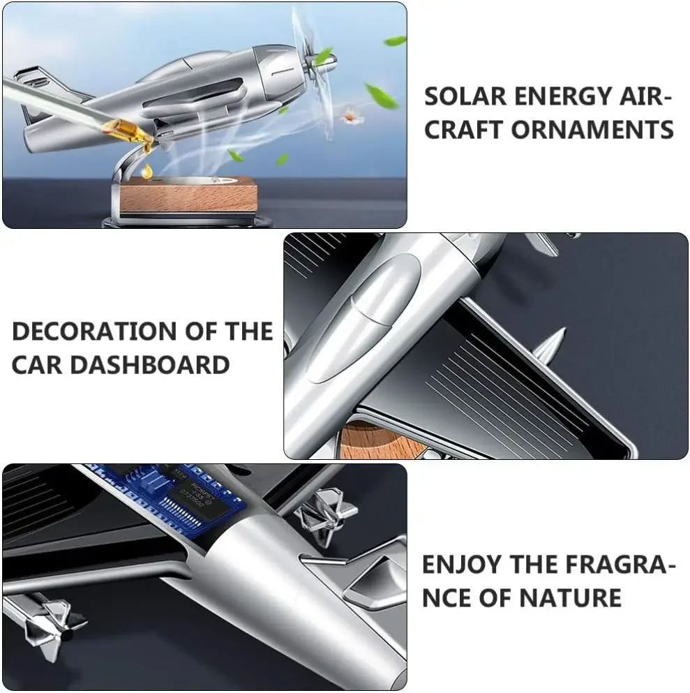 Car Air Freshener Solar Aircraft Decoration Mini Car Perfume Air Freshener Fragrance Car Airplane Ornament Car Accessories