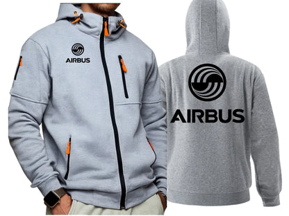 Airbus Airbusfan A320 AVIATION Flight Men's Hoodies Zip Hoodie Men Sweatshirts  Hooded Sweatshirt Zipper Cardigan Streetwear