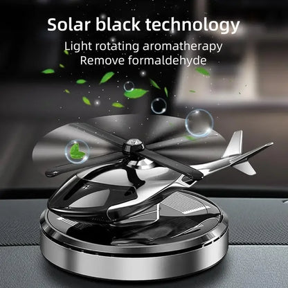 Car Air Freshener Solar Helicopter Decoration Alloy Propeller Rotating Auto Flavoring Perfume Diffuser Car Interior Accessories