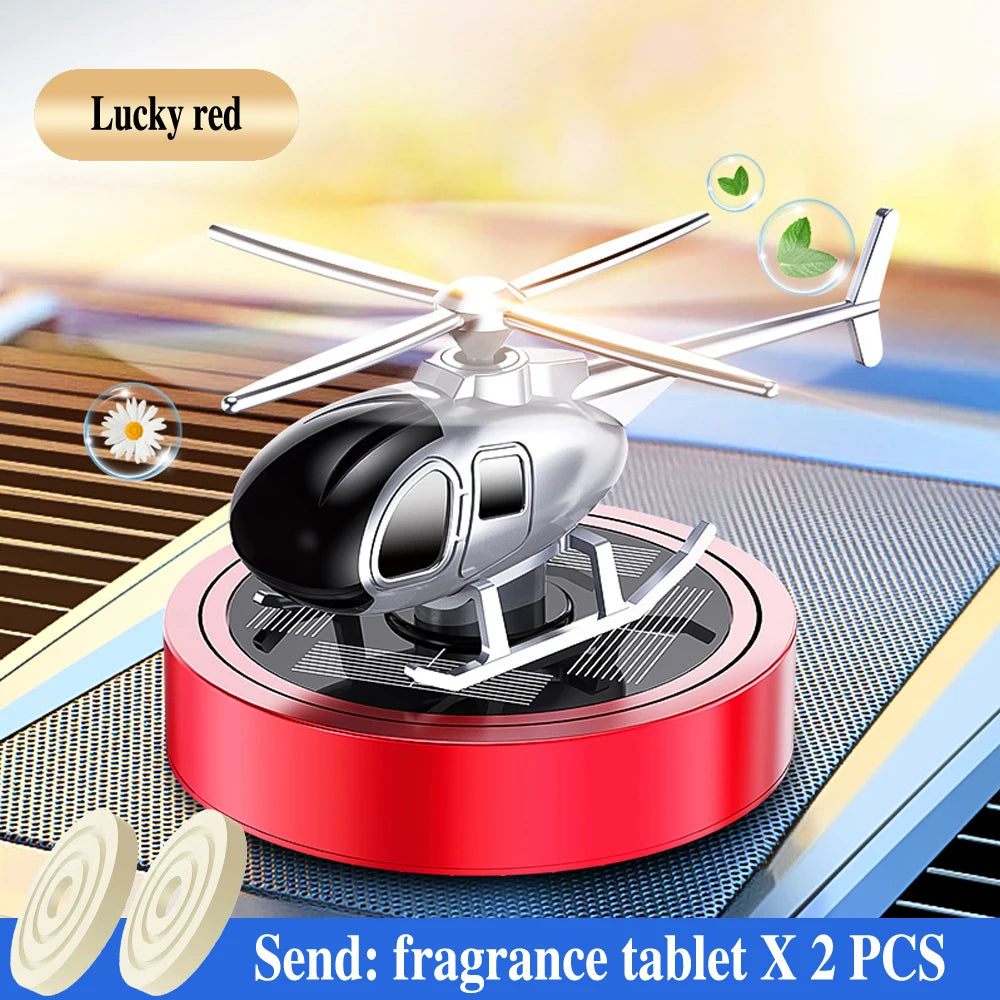 Car Air Freshener Solar Helicopter Modeling Automobile Perfume Car Interior Accessories Propeller Rotating Auto Perfume Diffuser