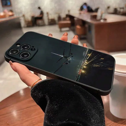 Airplane Landing Airport Painted Phone Case for iPhone 15 Cases iPone 16 14 13 12 11 Pro Max XS X XR 7 8 Plus SE 2022 Soft Cover