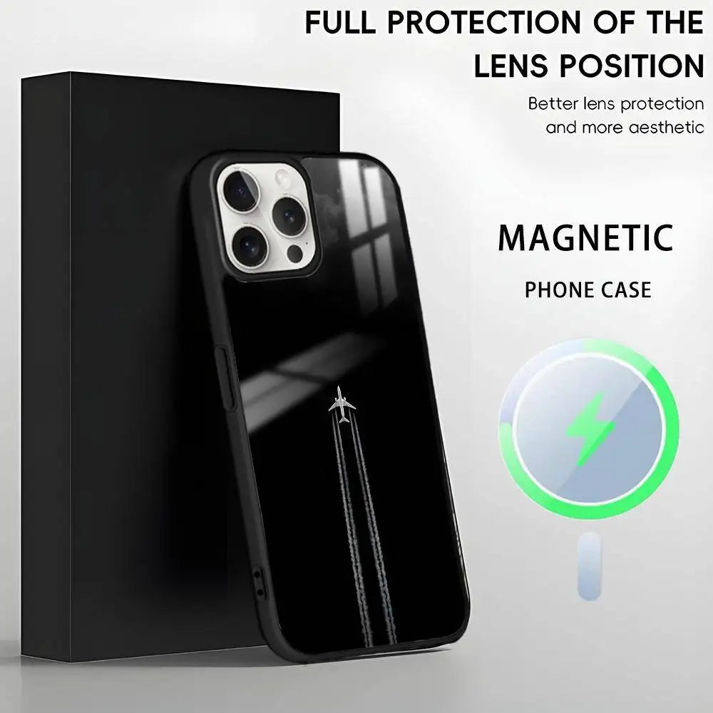 Airplane Plane Fly Travel Cloud Phone Case For IPhone 17 16 15 14 13 12 11 Pro Max Plus Mini Magsafe Wireless Magnetic Funda
