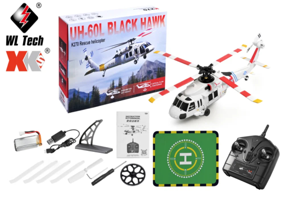 New Wltoys K270 4 Channel 4-Paddle Ailerless Brushless Motor Optical Flow Positioning Remote Control Helicopter Toy Boys Gift