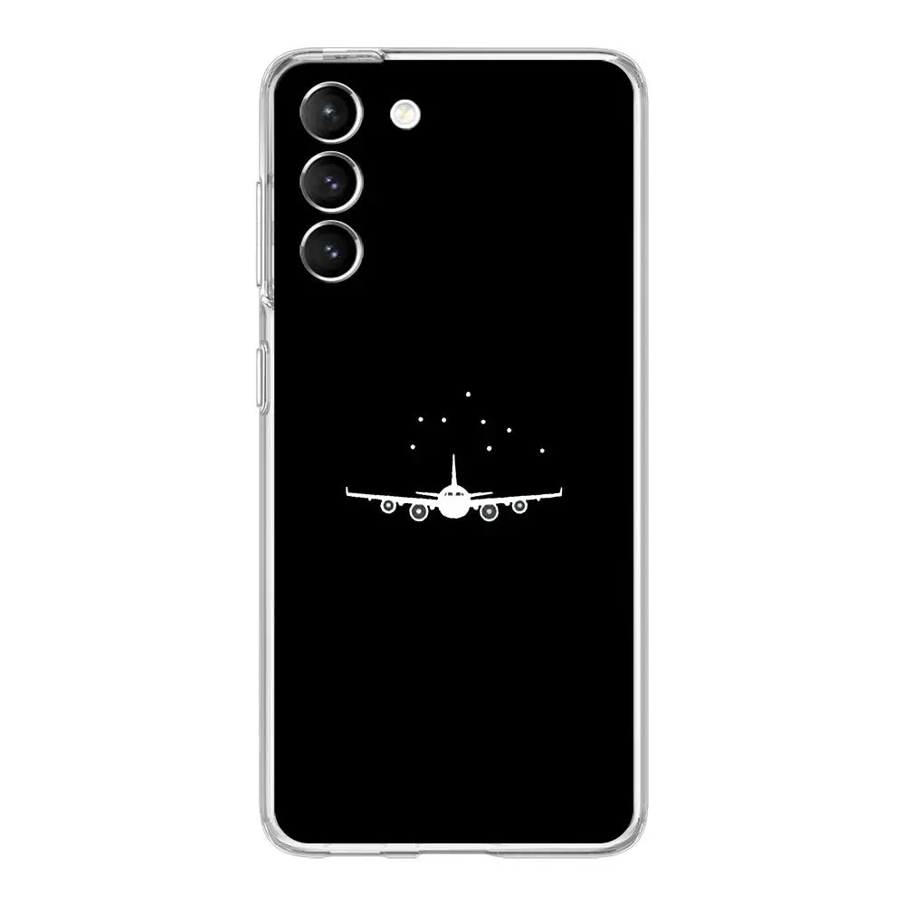 Phone Case For Samsung Galaxy S25 S24 S23 FE S22 Ultra S20 S21 5G S10 S9 Plus S10E S8 Soft Clear Cover Premium Airplane Pattern