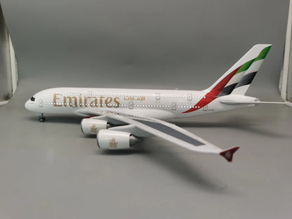 DieCast Toy Plastic Resin Model 47cm Airplane Model 1/160 Scale A380 New Emirates Airline Aircraft with Light & wheels Collectib