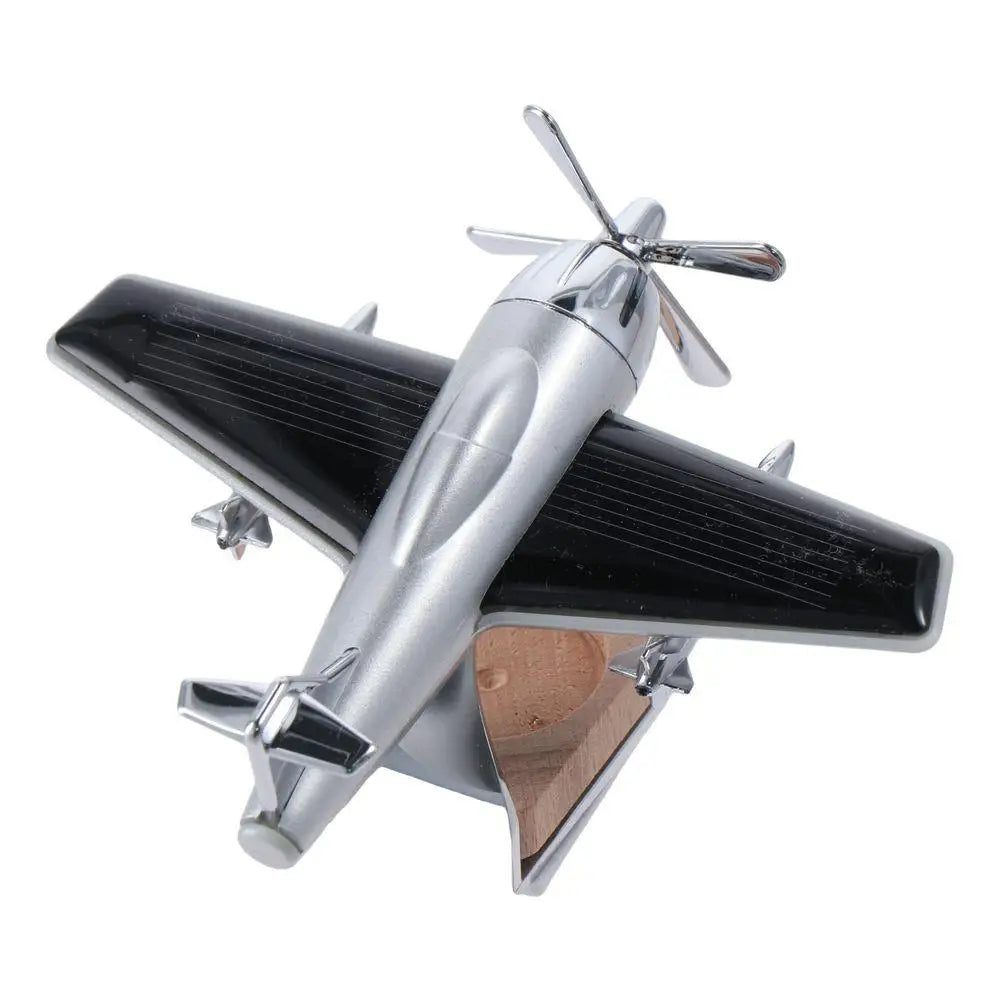 Airplane Shape Car Air Freshener Wooden Base Helicopter Shape Diffuser Solar Energy Rotate Console Ornament Auto Accessories