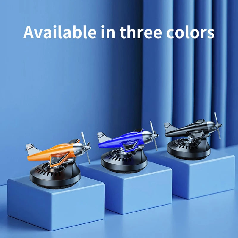 New solar powered rotating aircraft car fragrance car perfume seat accessories car interior perfume decoration