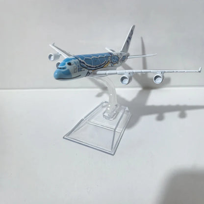 JASON TUTU 15CM ANA sea turtle painting Airbus A380 Airplane Model Aircraft Model Diecast Metal Planes Model All Nippon Airways
