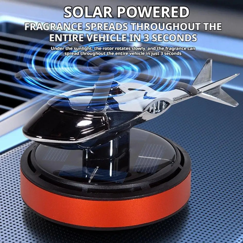 Helicopter Shaped Car Fragrance Diffuser Solar Rotating Feature Delicate Touch for Trendy Vehicle Interiors