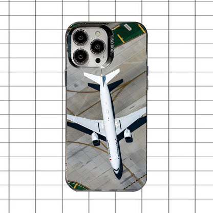 B-BoeingS 777 Top Airplane Phone Case For iPhone 16,15,14,13,12,11,8,7,Pro,Max,Plus,Mini,XS,SE Anti Fall Black Matte Hard