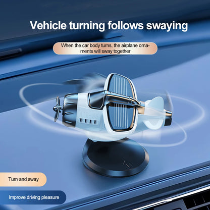 Solar Powered Aircraft For Car Tabletop Office Alloy Solar Energy Rotate Airplane Solar Energy Rotate Helicopter