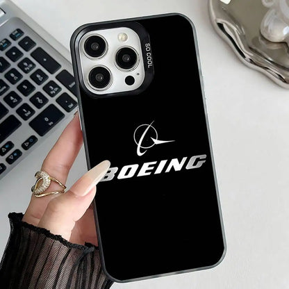 B-BoeingS 777 Top Airplane  Phone Case For iPhone 17,16,15,14,13,12,11,Pro,Max,Plus,E,Air,Mini Black IMD Cover