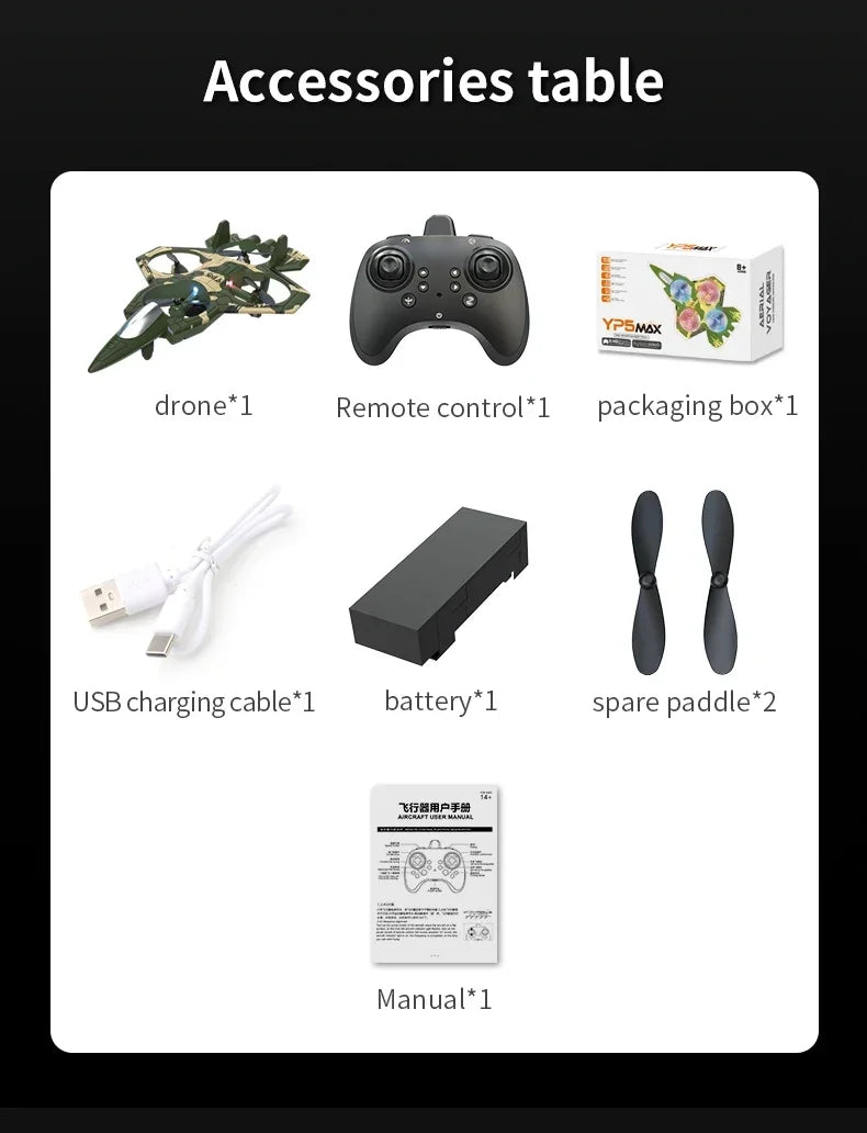 Stunt Light Remote Control Aircraft Four Channel Hovering High Altitude Rolling Special Effects Fighter Four Axis UAV