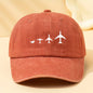 Retro airplane print baseball cap, unisex dad hat suitable for outdoor sports, camping, and casual wear, airplane pattern