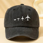 Retro airplane print baseball cap, unisex dad hat suitable for outdoor sports, camping, and casual wear, airplane pattern