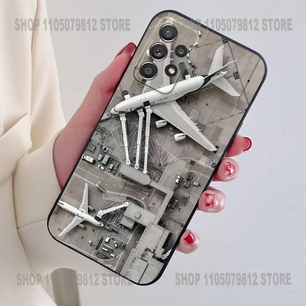 Concorde Air France Phone Case For Samsung S24,21,22,23,30,Ultra,20,Plus,Note,10,9,Black soft silicone case