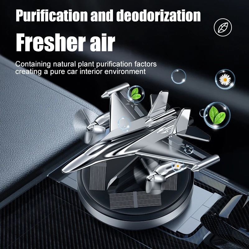 Car Air Freshener Solar Propeller Fighter Car Interior Decoration Accessories Long-lasting Fragrance Car Interior Decorations