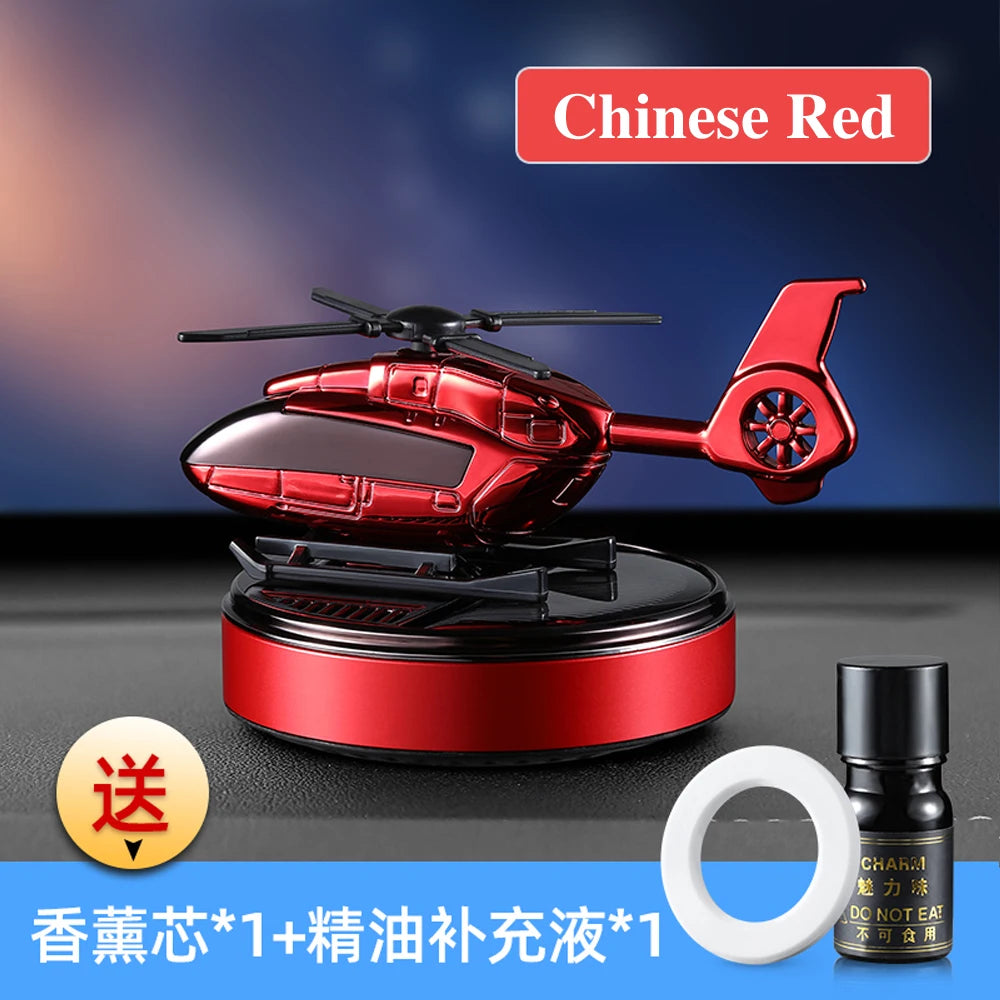 Solar Car Air Freshener Interior Accessories Supplies Helicopter Decoration Propeller Rotating Auto Flavoring Perfume Diffuser